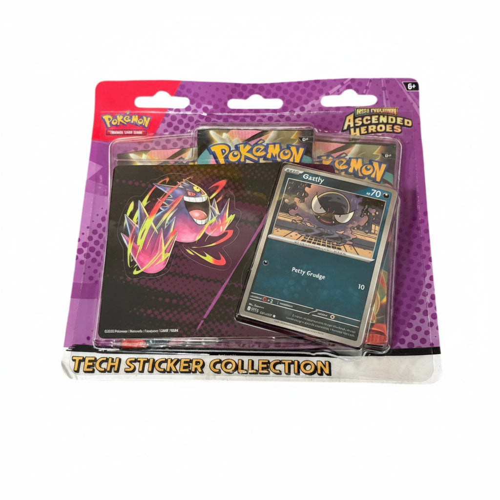 Pokemon TCG Ascended Heroes Gastly Tech Sticker Collection 3 Pack Blister Pack