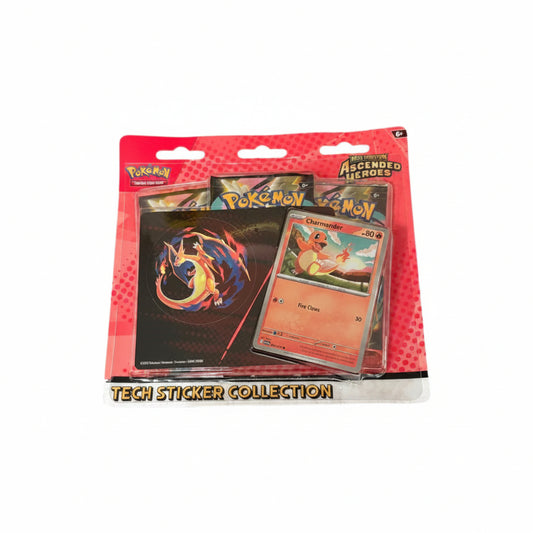Pokemon TCG Ascended Heroes Charmander Tech Sticker Collection 3 Pack Blister Pack
