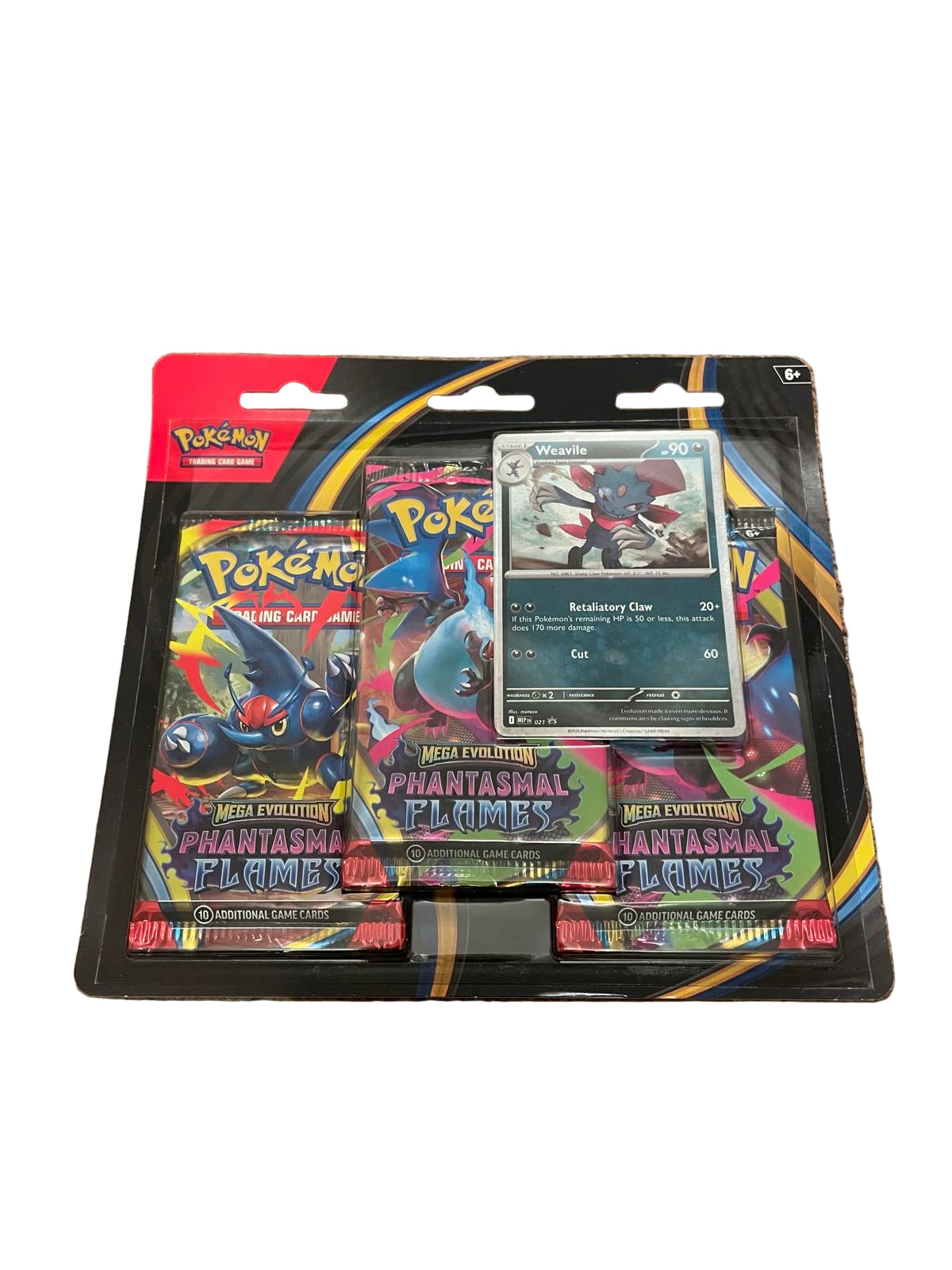 Pokemon TCG: Phantasmal Flames Triple Blister Pack (Weavile) - New & Sealed