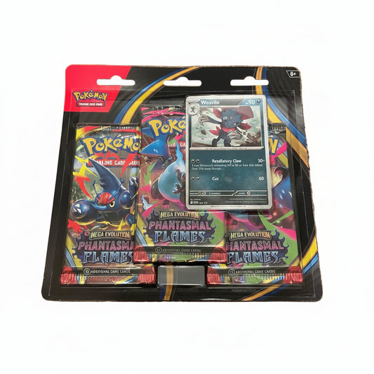 Pokemon TCG: Phantasmal Flames Triple Blister Pack (Weavile) - New & Sealed