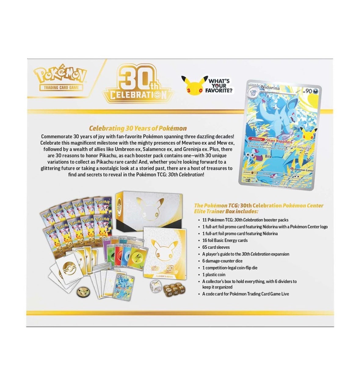 Pokemon 30th Anniversary Pokemon Centre Elite Trainer Box ETB PKC (Presale)