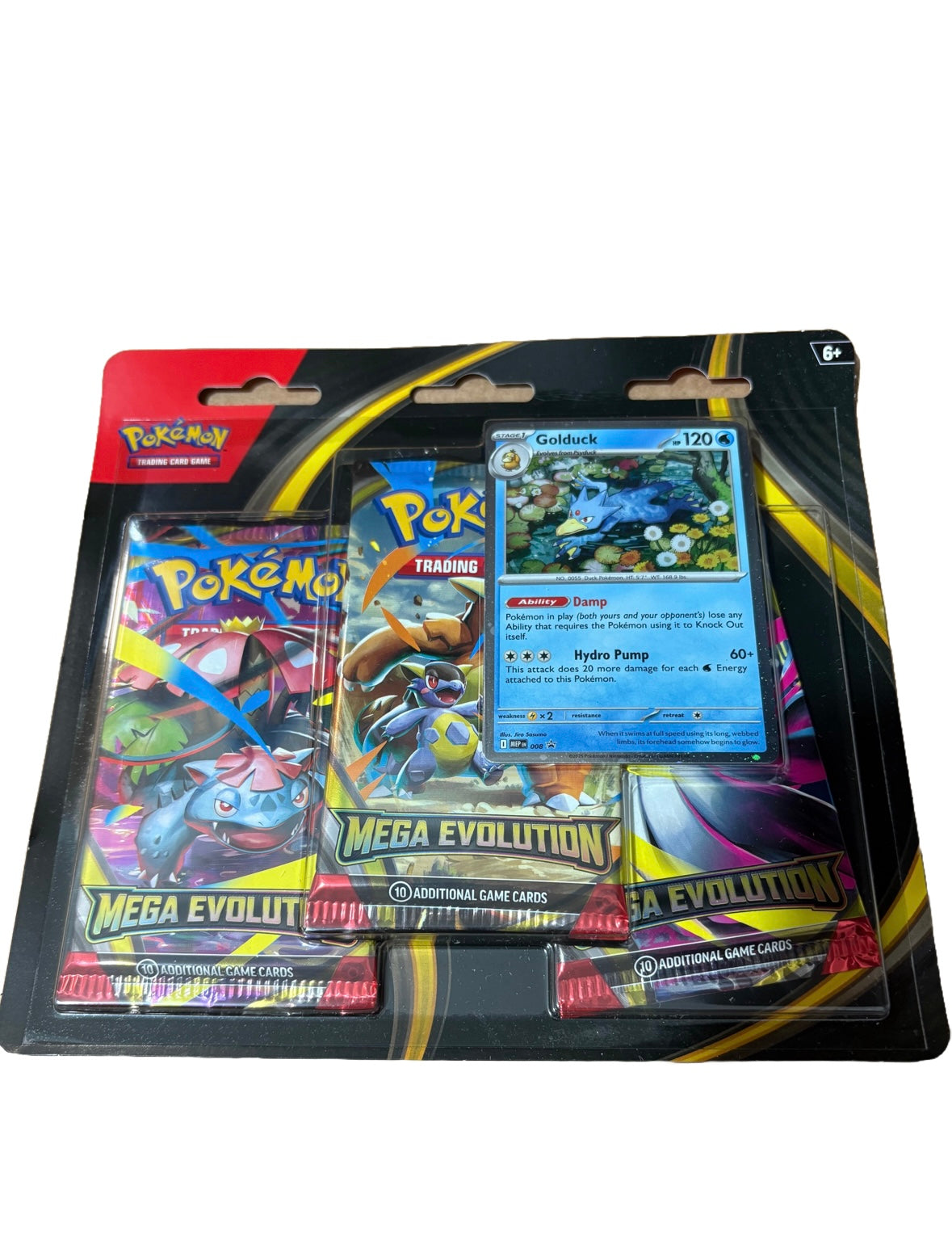 Pokemon TCG Mega Evolution Triple Blister Pack/3 Pack Blister - Golduck - Sealed