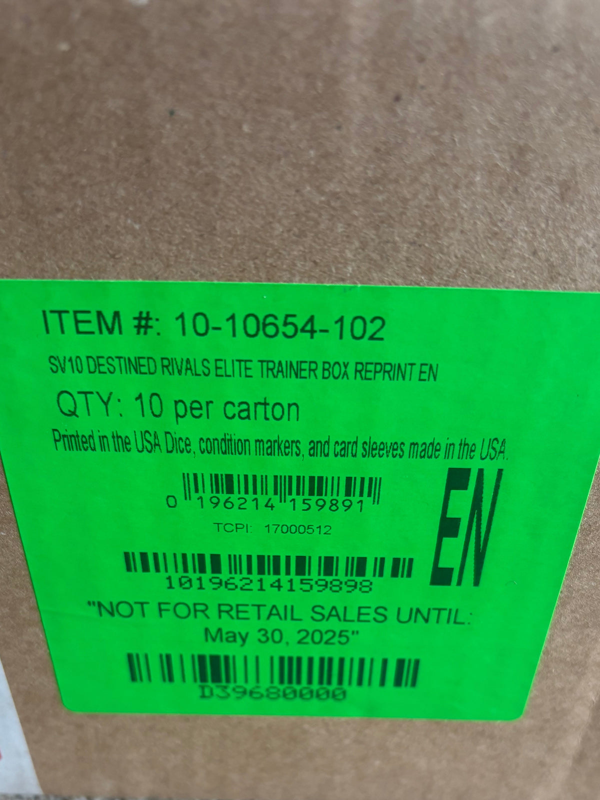 Pokemon Destined Rivals Elite Trainer Box ETB Sealed Case (10)