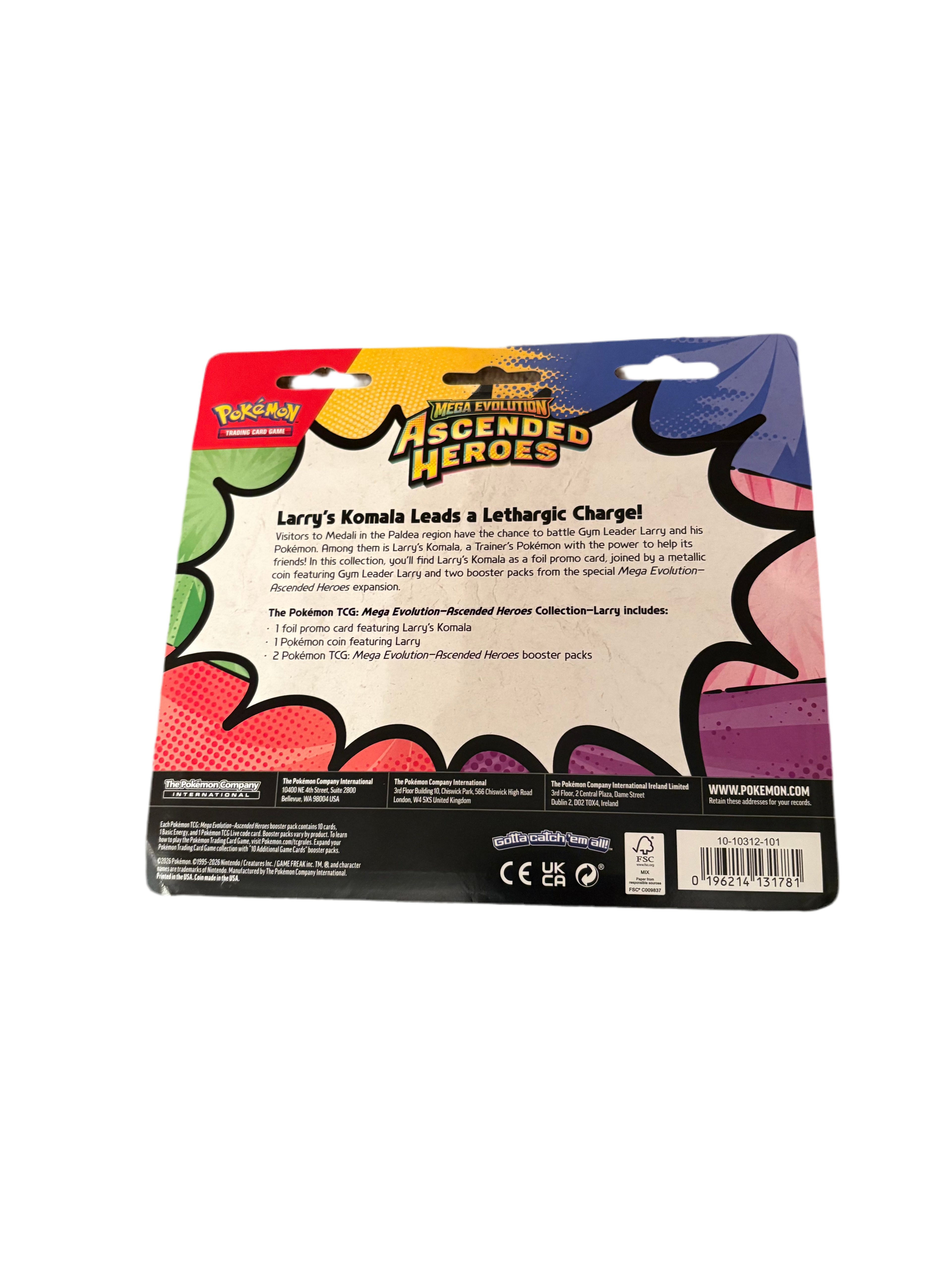 Pokemon TCG Ascended Heroes Larry's Komala 2 Pack Blister